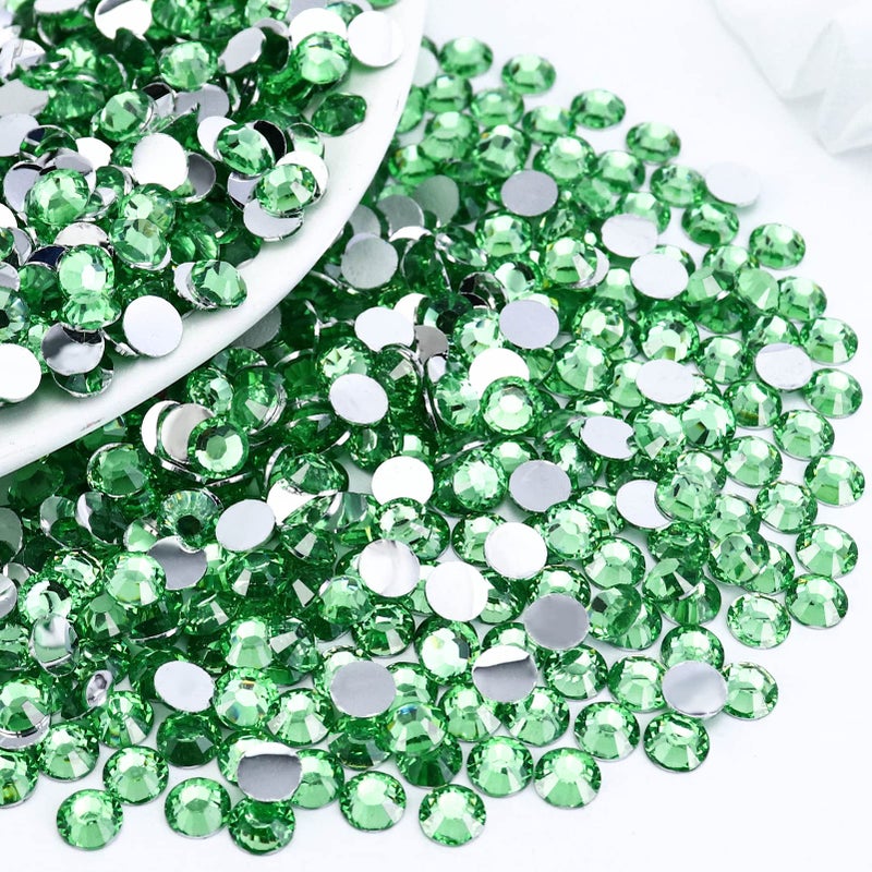 Briskbloom 1000PCS SS30 6mm Resin Flatback Rhinestone, Grass Green Flatback Rhinestones for Nails, Tumblers, Mugs, Bottles, Craft Decoration, Loose Bling Glitter Diamond Stone - Image 1